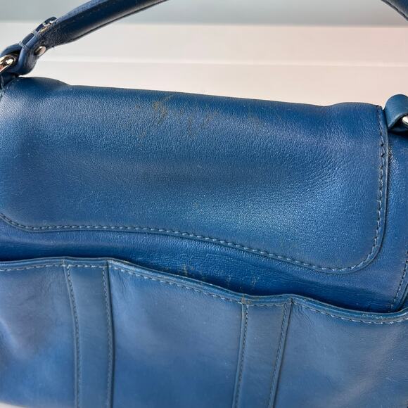 Cole Haan Vintage Cerulean Blue Handbag Purse & Ocean Alexa Wallet - Picture 11 of 16